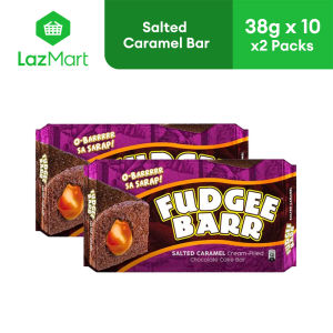 Fudgee Barr Salted Caramel 38g x 10 - Pack of 2