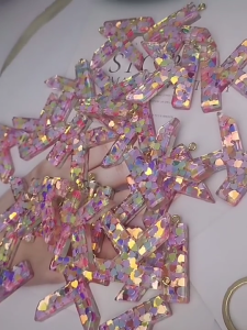 Sequins chữ cái đầu Keyring tua Mặt dây chuyền bướm móc khóa có hạt trang trí cho phụ nữ cô gái chìa khóa xe Ba lô đồ treo túi xách