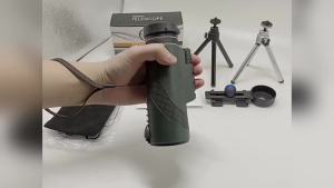 กล้องส่องทางไกล Stscope360 แบบตาเดียว สเตทีสโคป 360 แบบตาเดียวเกรดทหาร กล้องมองกลางคืน HD พกพา STS Scope 360 สำหรับ iPhone ดูนก ตั้งแคมป์ เดินทาง คอนเสิร์ต (10 * 42 สีดำ)