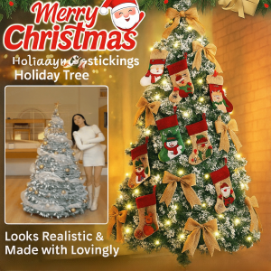 Christmas Stockings Stretchable Stable Base Christmas Tree Colorful Lights Warm Applicable Space