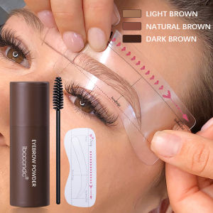 Ibcccndc One Step Eyebrow Stamp Shaping Kit Eye Brow Gel Stamp Makeup Kit with 10 Reusable Eyebrow Stencils Eyebrow Brushes