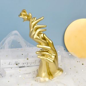 Pajangan Hand Rose Nordik Damar Dekorasi Kamar Tidur Ruang Tamu Lemari TV Aesthetic Hiasan Home Decor Decoration Gold