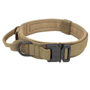 YAZHE Military Adjustable Nylon Large Dog Collar Padded with Buckle Military Dog Collar Dog Supplies Tactical Dog Collar Pet Accessories
