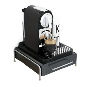 STVML Sliding Tray Coffee Pod Stand Large Capacity Pull out Coffee Machine Base Drawer Durable Handle K Cup Organizer Countertop