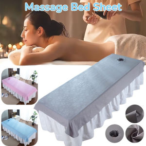120×200cm Massage Table Sheet Beauty Salon Massage Sheet with Face Breath Hole Soft Cotton Bed Cover