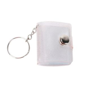 YTRYTWE With Keychain Mini Photo Album Simple Snap Button Design Portable Pocket Album Creative PVC Storage Photo Card Holder Photo Sticker