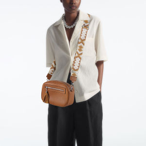 LIKEBAG simple commuter large capacity layer zipper crossbody bag Europe and the United States trend Su shoulder bag fashion ribbon small square bag lychee grain PU leather exquisite female bag