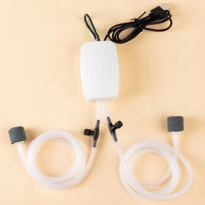 SIERWU USB Bộ máy bơm khí cho bể cá với Air Stone Mini Bộ lọc bể cá Di động Im lặng Máy bơm oxy Phụ Kiện Bể Cá