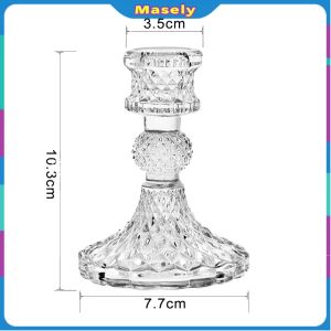 Masely European Vintage Crystal Glass Candle Holders Romantic Ornaments Candle Holder Home Decoration