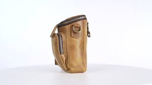 Vintage Top-Grain Leather Crossbody Bag - MensWaist Pack with Belt Loop Convertible Phone Pouch & Casual Small Backpack2026