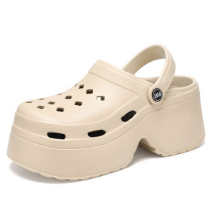 Korean 9cm Heeled Wedge Slippers For Women Beach Lightweight Thick Soled Sandals