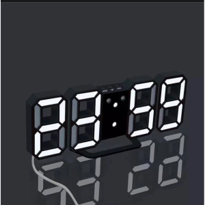 Modern Digital 3D White LED Wall Alarm Clock 12/24hrs Multi-Function/MS