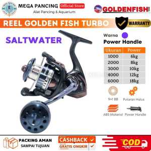 Golden Fish Turbo SW Reel Pancing Power Handle 9 Bearing 1000 2000 3000 4000 6000P Spool Metal Besi Anti Karat Japan Material Murah Kuat