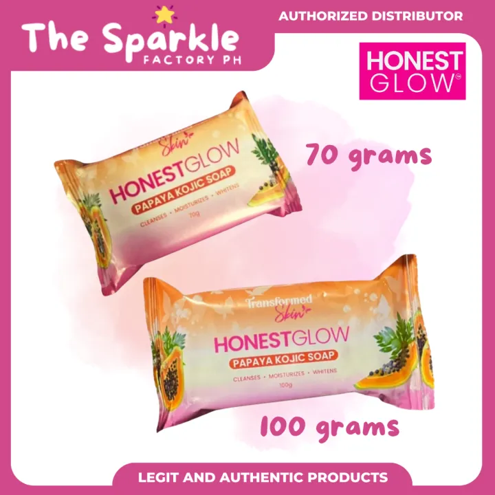 Authentic Honest Glow by Transformed Skin Papaya Kojic Soap 100 grams ...
