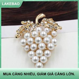 【LAKEBAO】 [PDBH Cửa Hàng Thời Trang] Trâm Cài Nho Trâm Cài Ngọc Trai Mạ Vàng Hồng Ghim Cài Khăn Hoa Kim Cương Giả