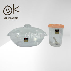UniGlobal Set of 2 Big Caserole Food Container With Canister Medium Food Keeper Food Storage