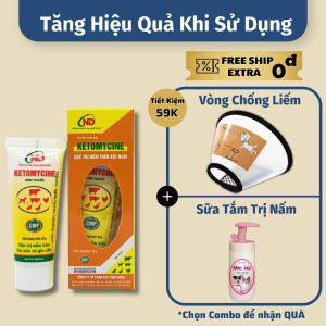 Nhũ Dịch Bôi Ngăn Ngừa Nấm Da Cho Chó Mèo Ketomycin - Tuýp Dạng Kem Nấm Da Vẩy Gàu Trên Chó Mèo Hiệu Quả Cao