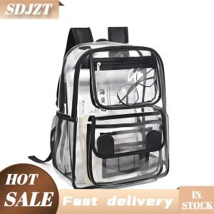 SDJZT Ba lô trong suốt túi lưu trữ trong suốt sinh viên bookbag Túi lưu trữ túi rõ ràng bãi biển túi làm việc trường học