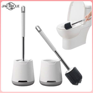 JACIRCLE Soft Rubber Toilet Brush Household Bathroom Silicone No Dead CornersWall Mounted with Base Set