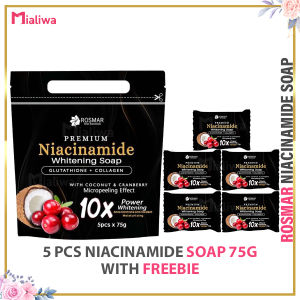 10 Pcs Rosmar Premium Niacinamide Soap Pampaputi Sabon Whitening Exfoliating Moisturizing Face Body Wash Moisturizer Glutathione Collagen Alpha Arbutin Acne Pimple Pores Pekas Melasma Scar Blemishes Blackheads Dark Spot Hydrating Skin Care For Men & Women