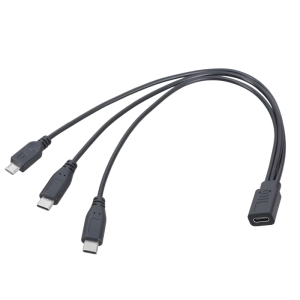 Charging Cord USB C Female to 2 Type-C & 5Pin USB Male Charging Adapter Cable for Phone Tablet Splitter Cable Portable