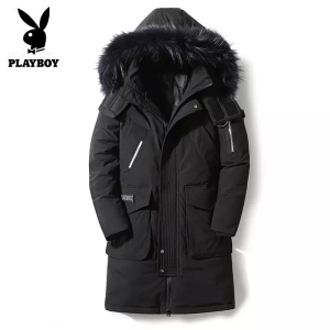 PLAYBOY 2021 Fashionable Coat Thicken Jacket men Hooded Warm Lengthen Parka Coat White duck down Hight Quality male New Winter Down Coat
