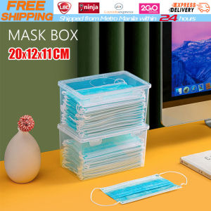 【Local Warehouse】Desk Organizer for Mask Storage Box Holder with Handle Household Waterproof Dustproof Sundries Storage Box LZC-Mask-Box