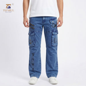 Mens Cargo Pants Gabardine Full Stitch Slim Straight Fit Cargo Pants Many Pockets Casual Daily Size 29-36