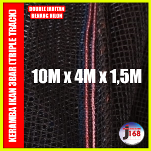 Keramba Ikan waring Jaring RK 3 Bar & waring kasa hijau super kuat awet tahan lama di jahit dengan benang nilon siap pakai ukuran 10x4x1