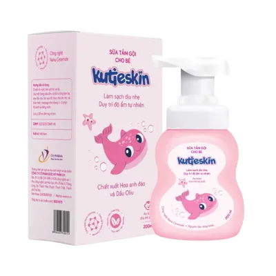 Sữa Tắm Gội Cho Bé Kutieskin Chăm Sóc Làm Sạch Da Và Tóc Dịu Nhẹ An Toàn Lành Tính Dưỡng Ẩm Cho Bé Sơ Sinh - Bibo Mart