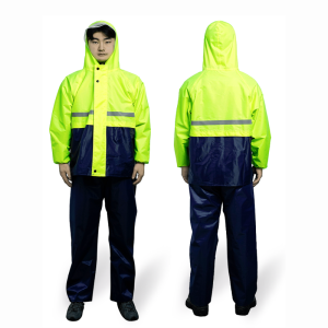 เสื้อกันฝนกันน้ำพร้อมแถบสะท้อนแสงและวัสดุที่ทนทาน