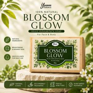 NEW Blossom Glow Kojic Dipalmitate Soap Organic Whitening Bar Brightening Nourishing Hydrating Softening Revitalizing Botanical Extract Facial Body Cleanser Healthy Complexion Glowing Radiance Dark Spot Corrector Daily Skincare 80g
