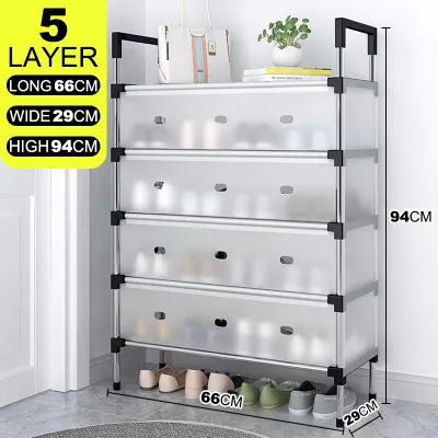 3/4/5/6/7 layer Dustproof Shoe Rack with Cover Stainless Steel Shoe Rack Shoe Cabinet Suitable for Indoor and Outdoor