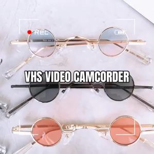 Trendy punk-style round-frame sunglasses retro and unique small-frame Harajuku sunglasses mens cool shooting glasses