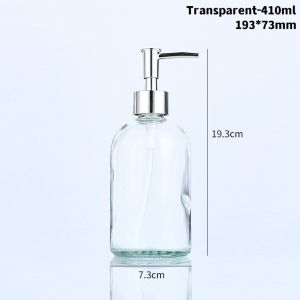 410ml Bathroom soap dispenser Empty Glass Liquid storage container Hotel refillable glass Hand sanitizer for Bathroom Hotel Sanitizing Hygiene Skin care