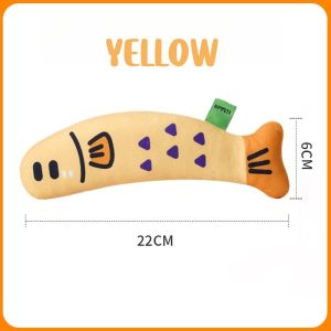 Pet Chew Toy Pawfun Fish Pillow Catnip Muppets Dolls Fabric Fish Shap Solid Bite Resistant Toy