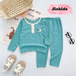 [Thu Đông] Bộ Dài Tay Thu Lạnh MINKY MOM Vải Thun Gân Cho Bé 0-8 Tuổi Chiều Cao 80-130cm Cân Nặng 8-27kg TD-TR14