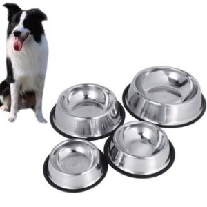 Pet Cat & Dog Non-Slip Thickened Stainless Steel Bowl