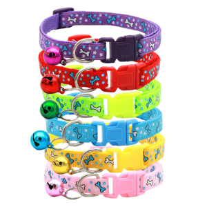 Vòng cổ cho chó mèo có chuông lục lạp thú cưng dưới 8kg nhiều màu sắc có thể chỉnh kích thước - bibopetcare