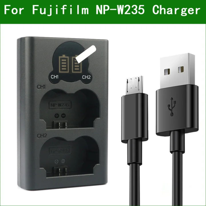 Fujifilm BC-W235 Dual Battery Charger for X-T5 X-T4 X-H2 X-H2s NP-W235 Battery - Battery