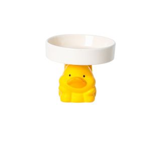 R1A9M Ceramic Cat Bowl Anti Tipping Cute Dog Food Feeding Basin Pet Food Dispenser Large Capacity Pet Drinking Feeder Neck Protection