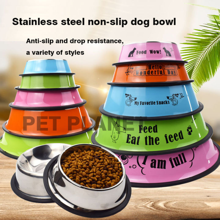 Cartoon Pet Bowl Stainless Cute Colored Bowl Dog Bowl Lazada PH