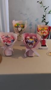 [SG Seller]Rabbit Plush Rose Bouquet Preserved Flowers Artificial Bouquet Wedding Bouquet Graduation Bouquet Valentines Day Gift