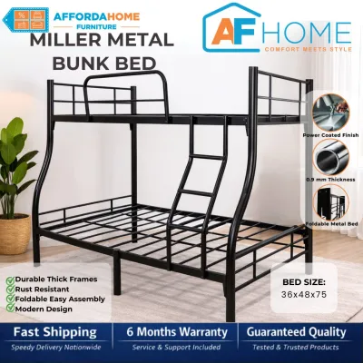 AF Home Miller Bunk Bed Frame | Modern Minimalist Sturdy & Space-Saving