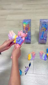 Bubble Wand Toy Light Sound Bubble Blower Handheld Magic Stick Battery Operated Party Gift Home Play