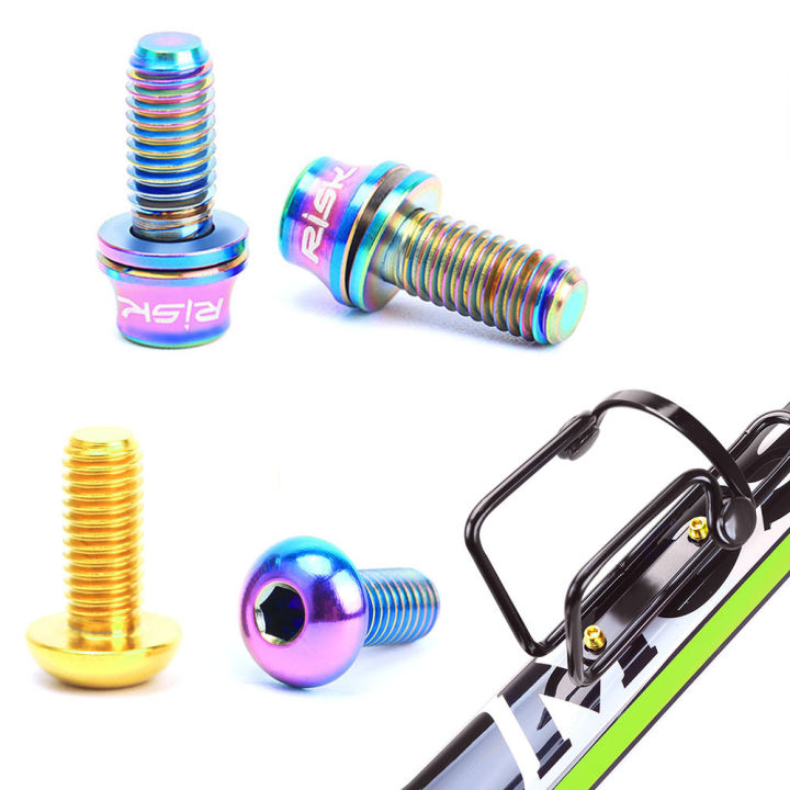 2pc RISK Titanium Bolts M5x12 Bicycle Bottle Cage Bolts MTB Road