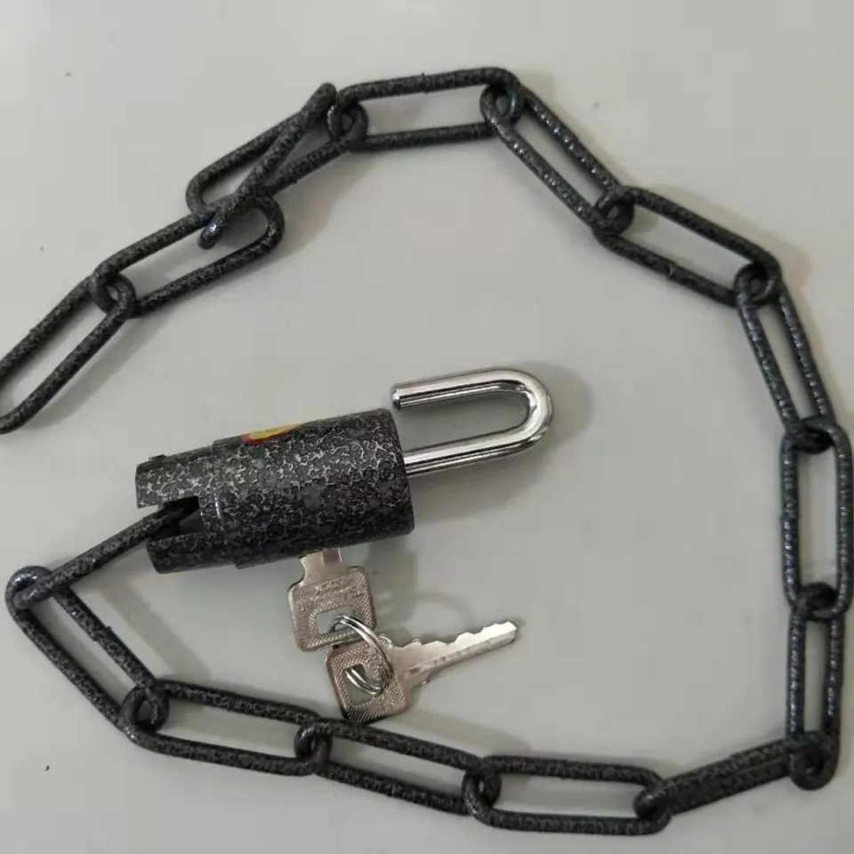 Padlock w/ Chain 60cm（high quality，don't rust ）(Black)