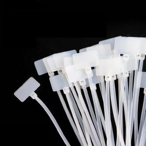50PCS White Nylon Tags Tie 3x100mm 4x150mm 4x200mm Self-locking Loop Wire Straps Label Plastic Insulation Network Cable Zip Trim