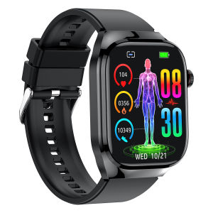 NineWind TK16 smart watch micro physical examination ECG blood sugar blood pressure uric acid blood lipid monitoring Bluetooth call AMOLED screen SOS 650mAh battery for Android IOS multi-sport business watch for men and women