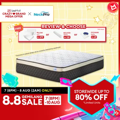 NeckPro Jago Pocket Spring Mattress | 10~11 Inches (25cm~27cm) | Random Outlook Design & Thickness | Stock Clearance